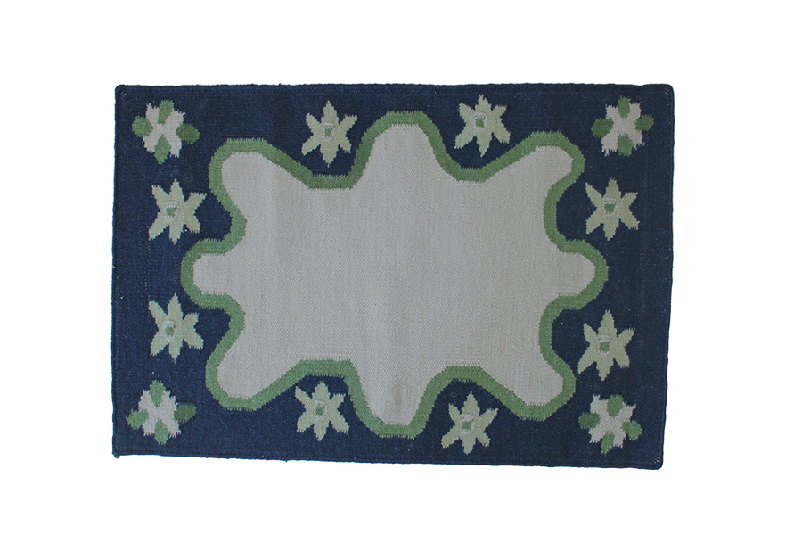 Gogo Dhurrie Flat Weave Navy/Green