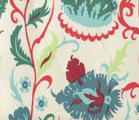 Quadrille Uzbek Small Scale - Red/Teal