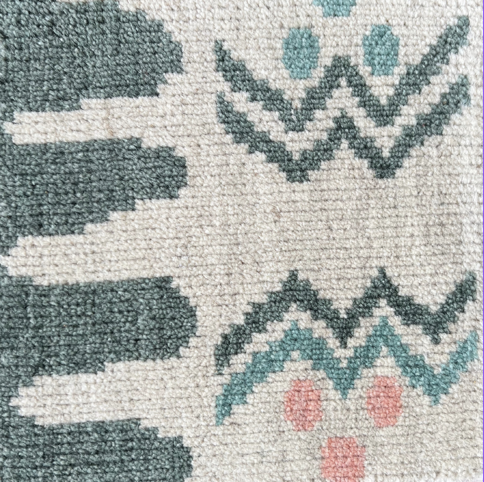 Bungalow Oushak - Green/Coral