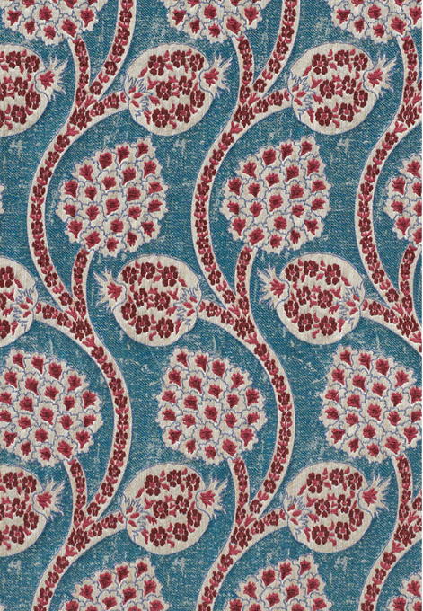 Persephone Peacock Fabric - Schumacher