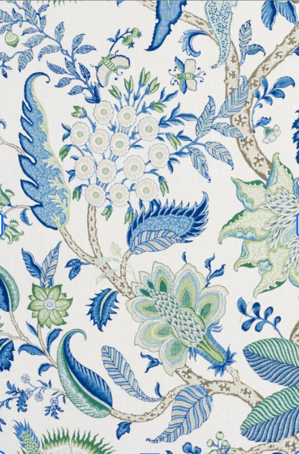 Arborvitae Viridian & Blue Fabric - Schumacher