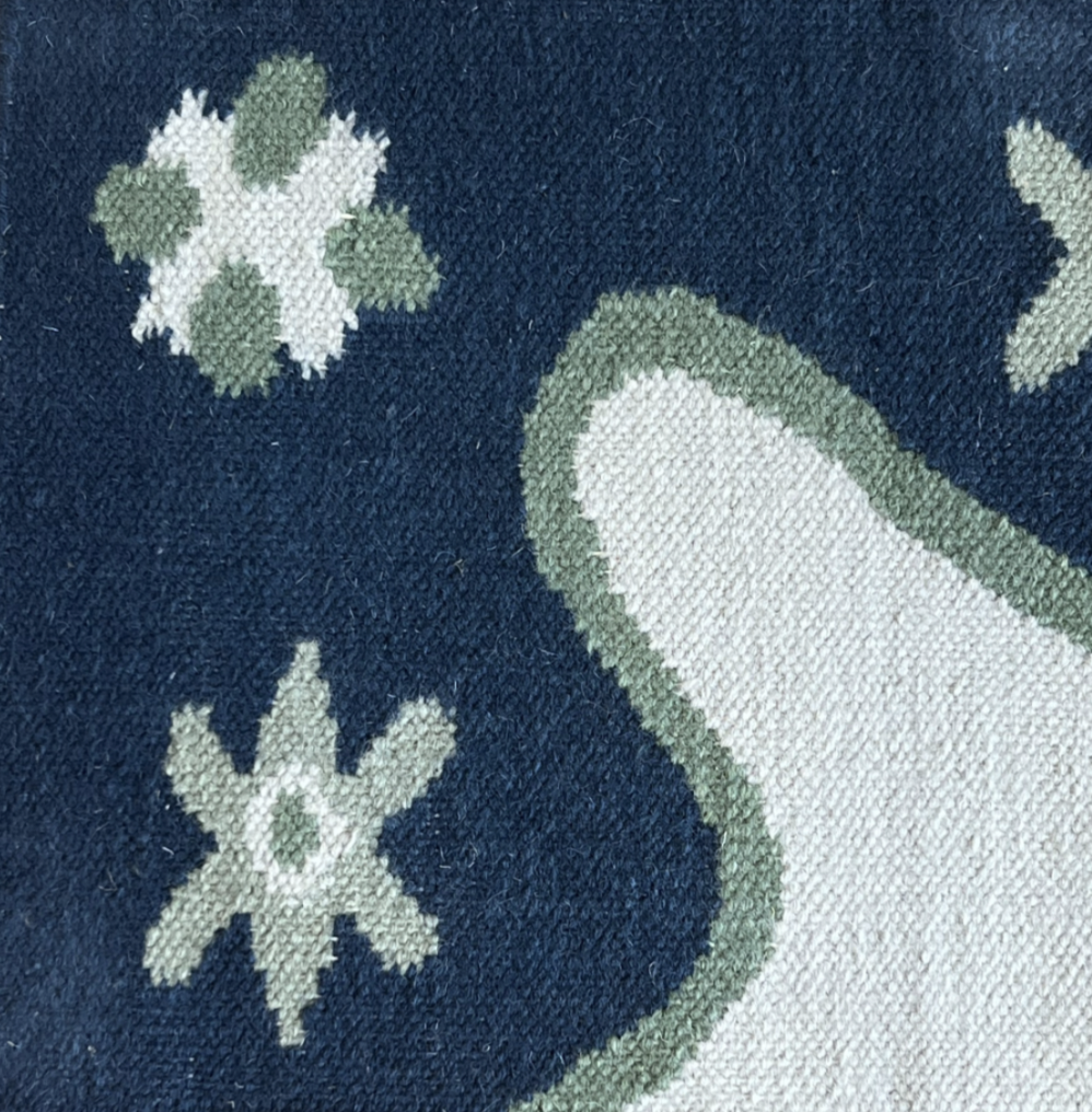 Gogo Dhurrie Flat Weave Navy/Green