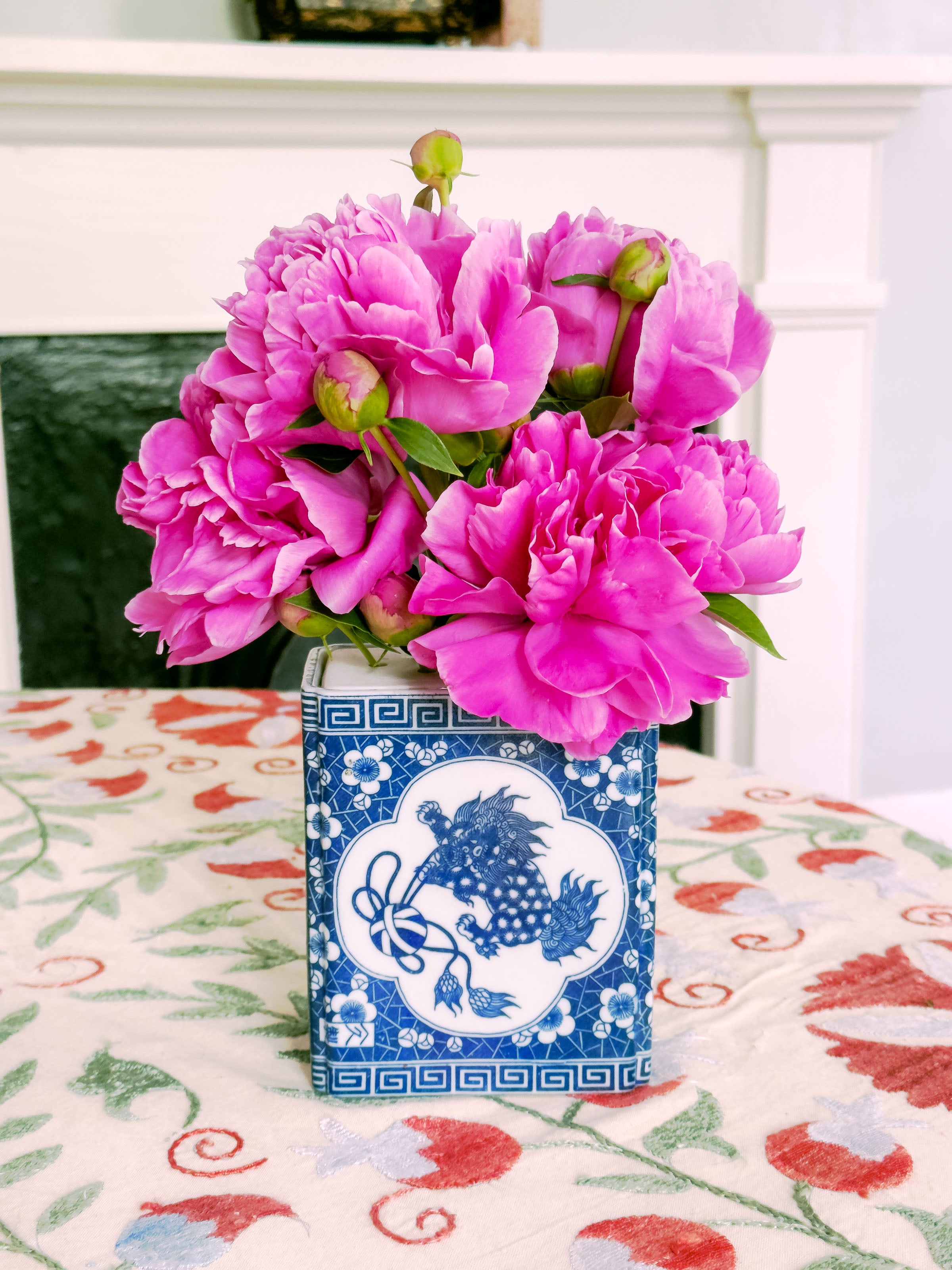 Blue & White Brick Tulipiere Vase