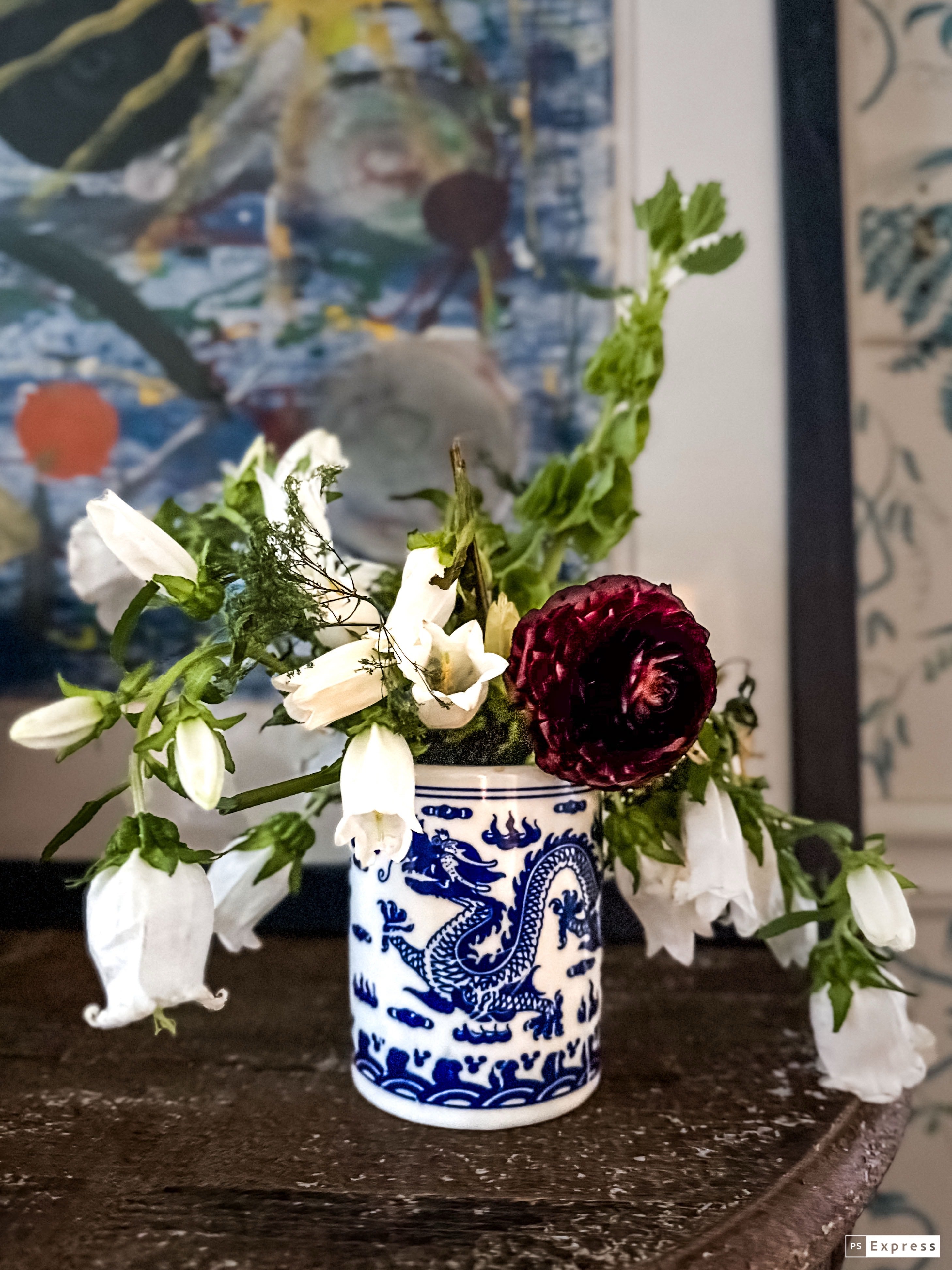 Blue & White Pen Cup