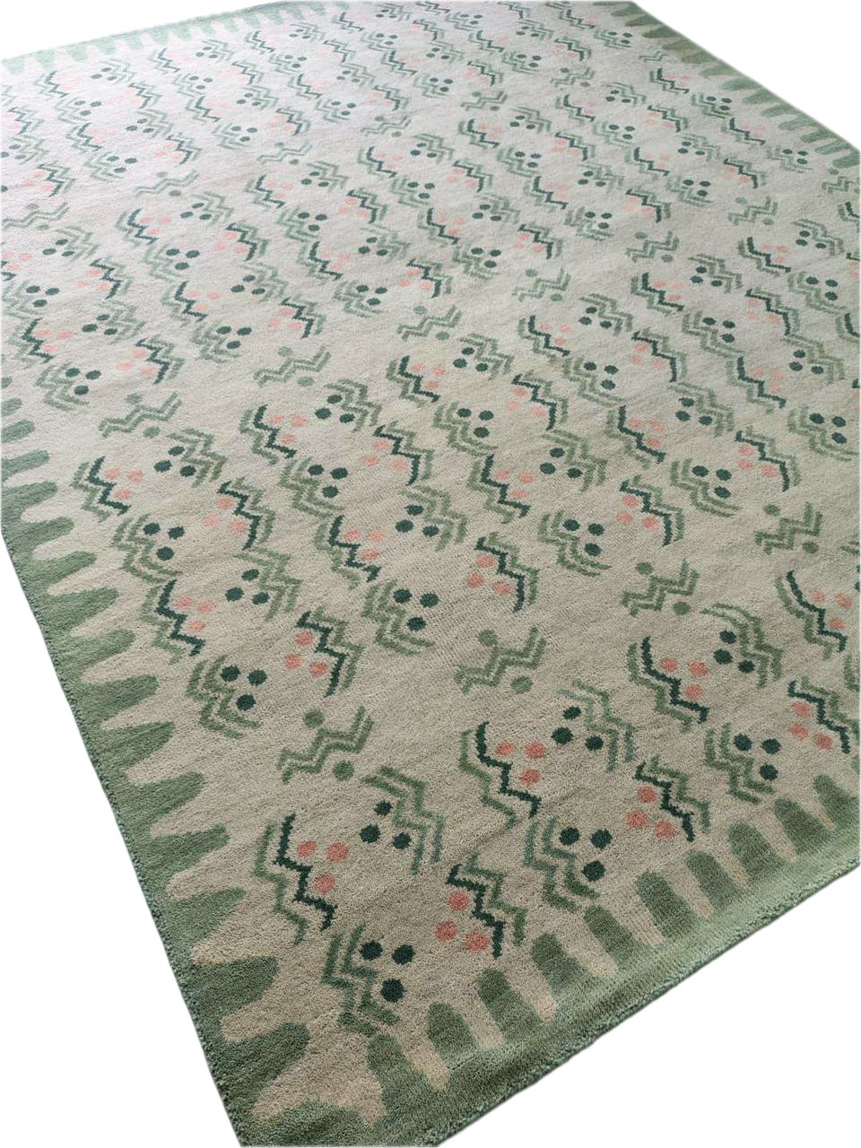 Bungalow Oushak - Green/Coral