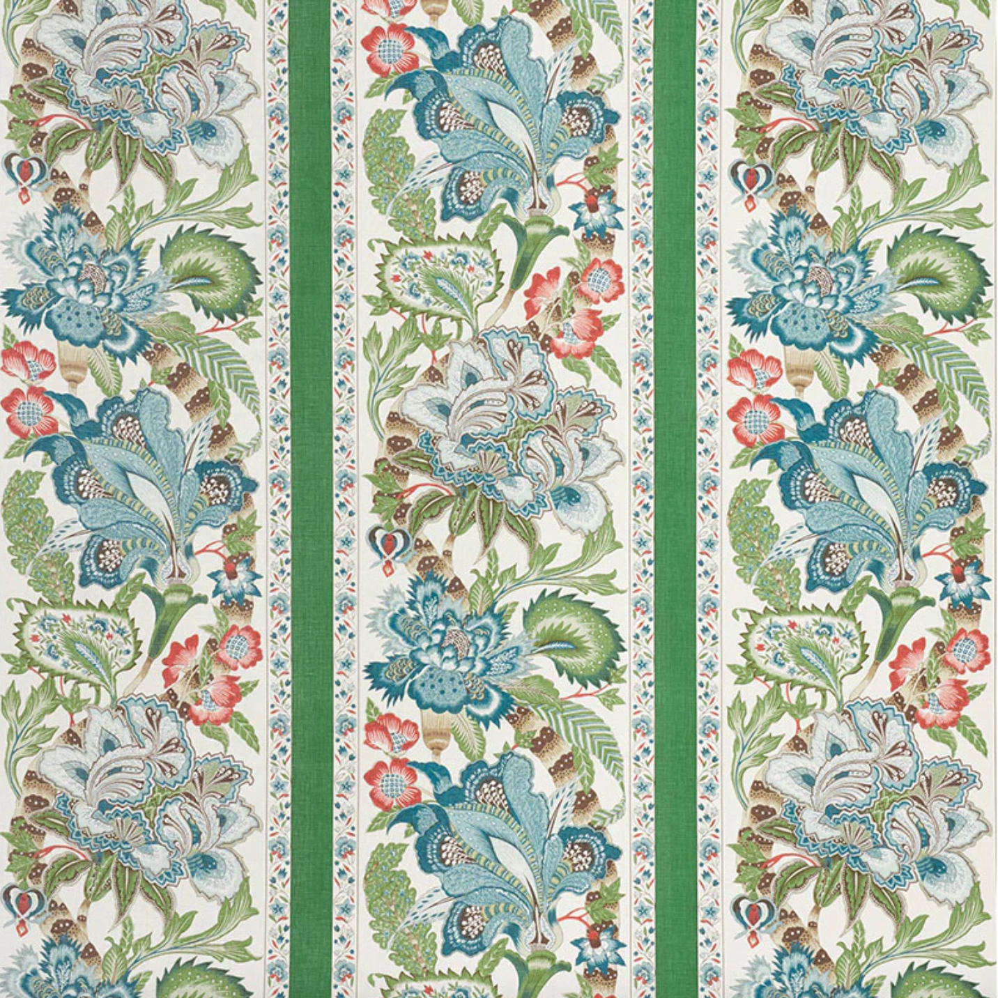 Schumacher Anjou Stripe  Emerald Fabric