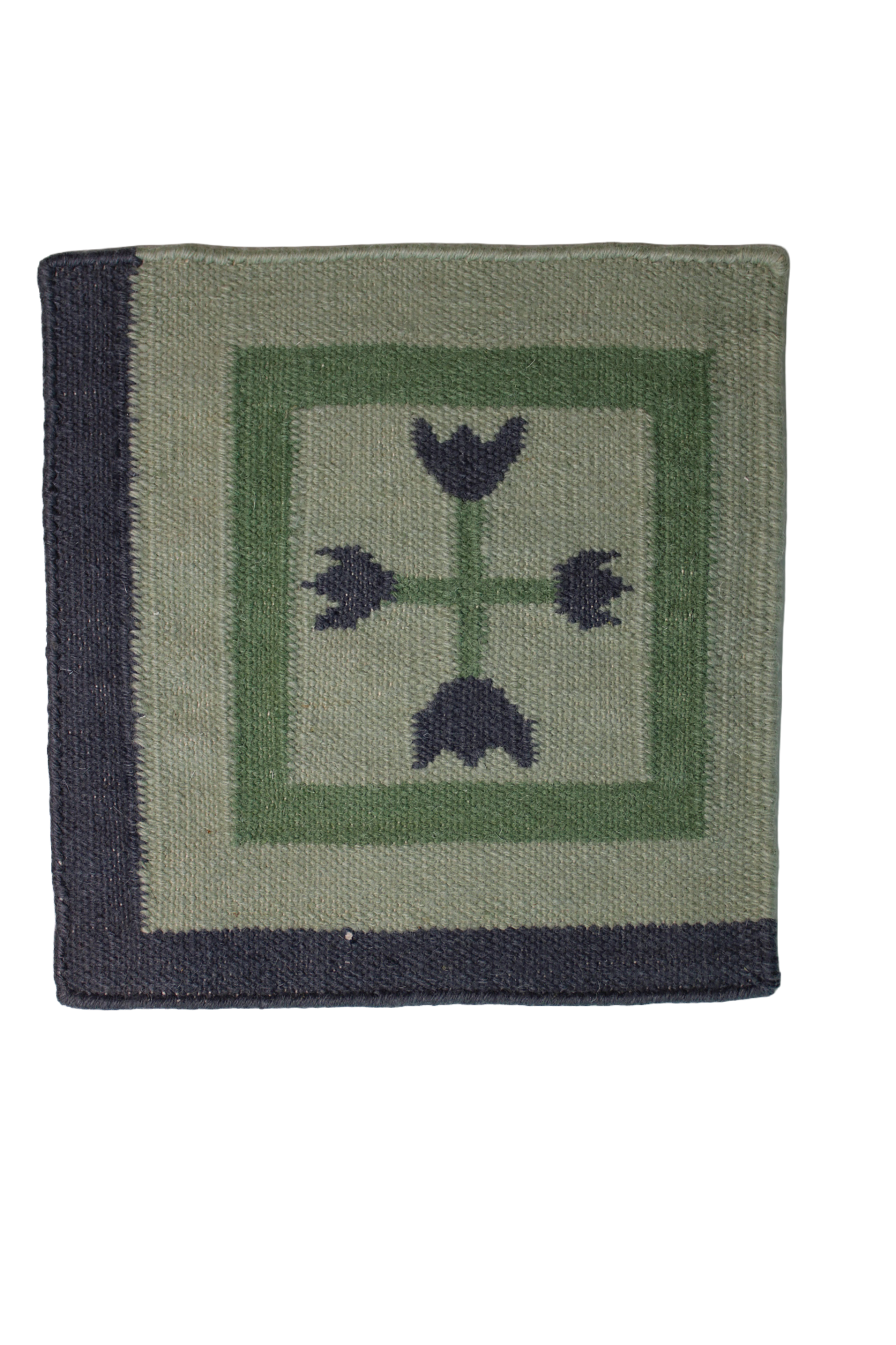 Woven fabric with a floral pattern on a white background